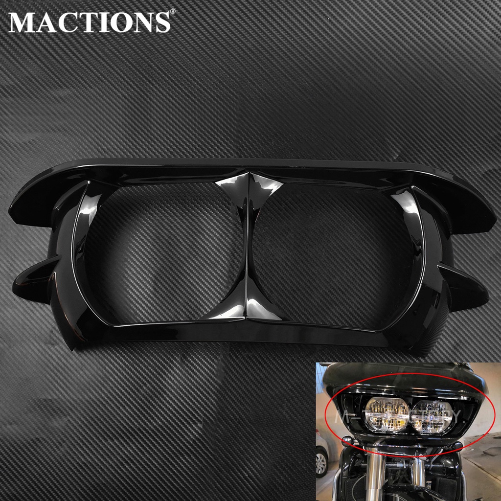Dual Headlight Fairing Trim Bezel Scowl Headlamp Cover For Harley Touring Road Glide Special FLTRXS Road Glide FLTRX  20