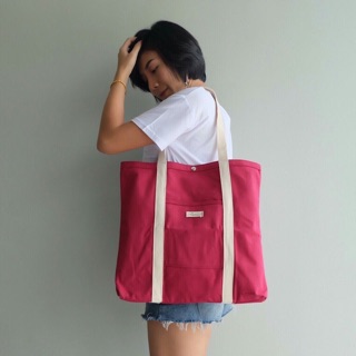 Canvas Tote bag in Red