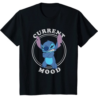 tshirtเสื้อยืดคอกลมฤดูร้อนเสื้อยืดแขนสั้นลําลอง คอกลม พิมพ์ลาย Disney Lilo and Stitch Angry Stitch แฟชั่นสําหรับผู้ชายSt