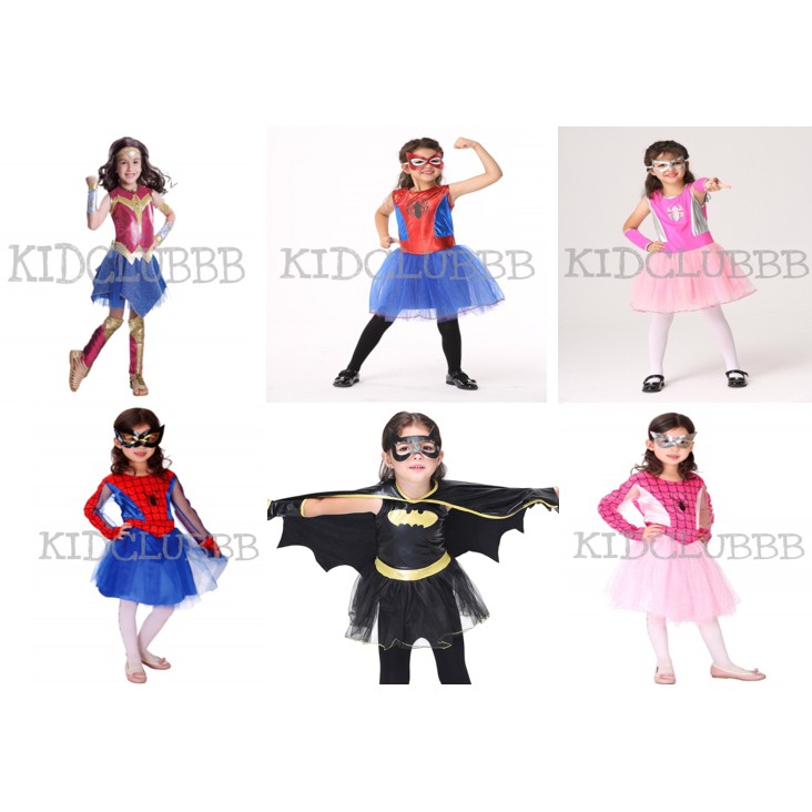 ชุดฮีโร่เด็กหญิง  ชุดแฟนซีเด็กผู้หญิง พร้อมส่งจากไทย