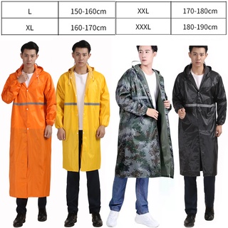 เสื้อกันฝนยาว ชุดกันฝน เสื้อกันฝน สีกรมท่า มีแถบสะท้อนแสง รุ่น หมวกติดเสื้อ Waterproof Rain Suit สามสีเลือกได้