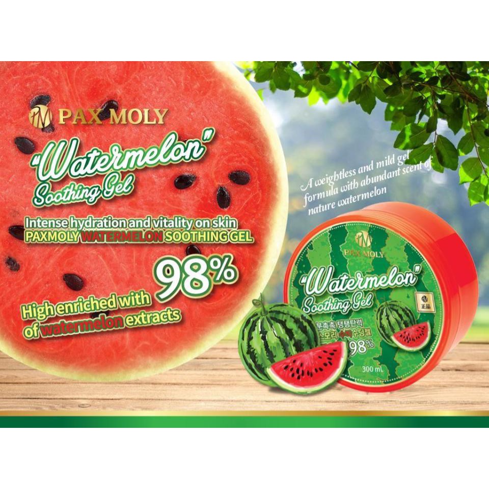 Pax moly watermelon soothing gel เจลน้ำแตงโม 300 ml.