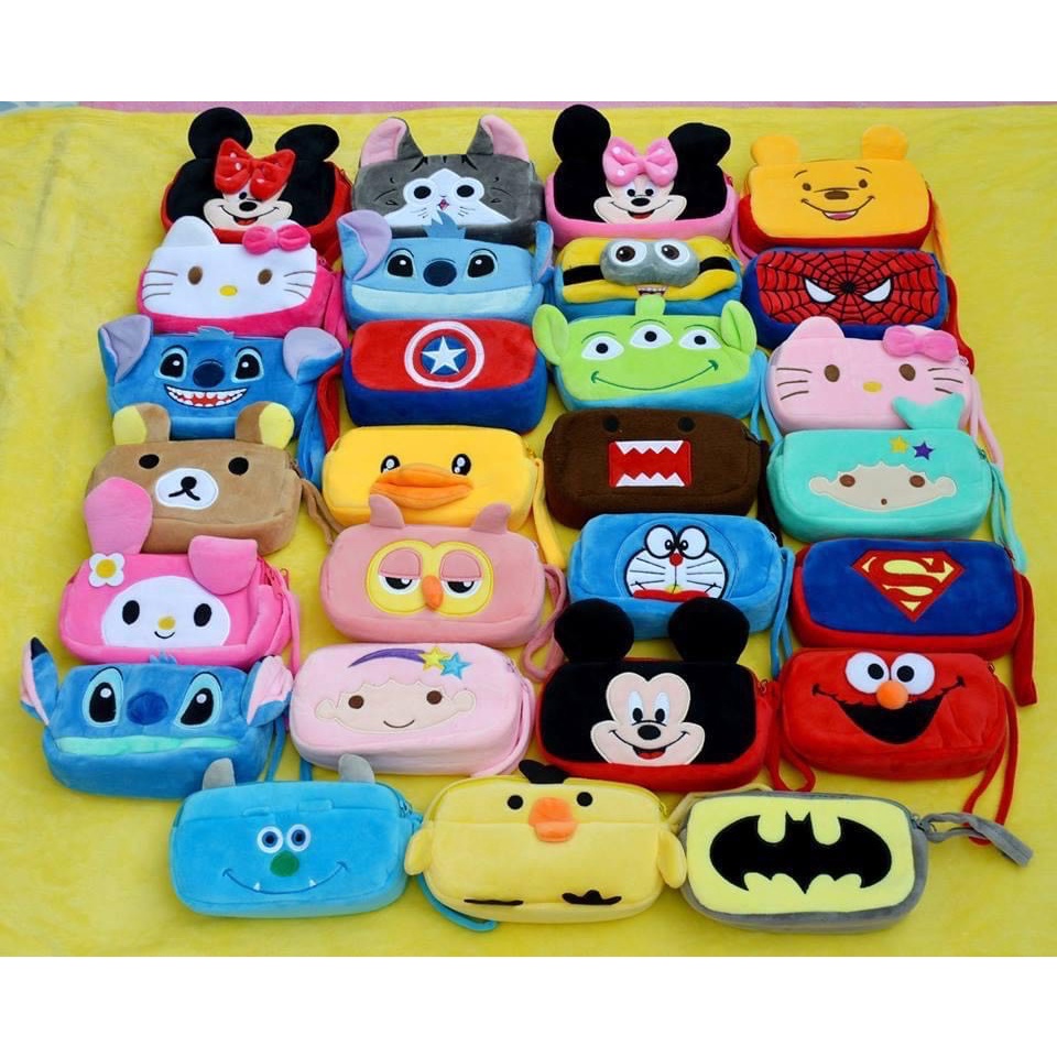 พร้อมส่ง กระเป๋าดินสอ 2 ซิป ลายการ์ตูน จุได้เยอะ ใส่ดินสอปากกาได้ 15-20 แท่ง