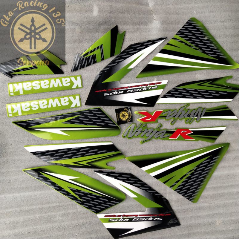 Hijau 2013 สติ๊กเกอร์แถบนินจา R สีเขียว