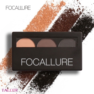 Focallure พาเลทเขียนคิ้วกันน้ํา 3 สีพร้อมกระจกและแปรงปัดคิ้ว