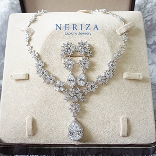 Neriza Jewelry/ชุดเครื่องประดับเพชรสังเคราะห์ เกรดพรีเมี่ยมประกายไฟเทียบเท่าเพชรแท้ NSW032