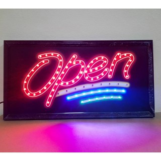 ป้ายไฟ open led welcome ป้ายไฟสำเร็จรูป ป้ายตกแต่งร้านค้า