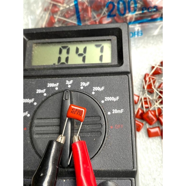 CAPACITOR 0.047UF 400V 473PF 47nF Cไมล่า NISSEI JAPAN ระยะขา8มิล คาปาซิเตอร์ไมล่าฟิล์ม Capacitor