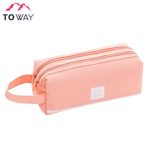 TOWAY-กระเป๋าเครื่องเขียน กระเป๋าใส่ปากกา ทำจากผ้าโพลีเอสเตอร์ สกรีนโลโก้ รุ่น LC-3D มี 6 สี