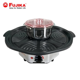 FUJIKA เตาบาร์บีคิว &amp; สุกี้ รุ่น FBO-1200 ( มี 3 ชิ้น เตา กระทะเคลือบเทฟล่อน หม้อ ) เตาหมูกระทะ