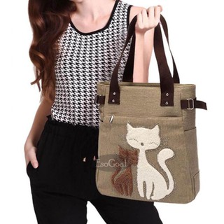 EsoGoal กระเป๋าสะพาย กระเป๋าสะพายข้าง กระเป๋าแฟชั่น ผ้าแคนวาส ใหม่ Retro Bag Tote Bag Canvas Bag