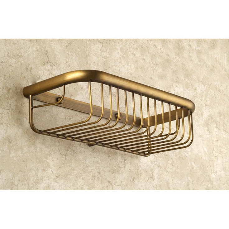 ตะกร้าทองเหลืองโบราณ 30 ซม. ติดผนังห้องน้ํา ตะกร้าอาบน้ํา สบู่ ฟองน้ํา ตะกร้าเก็บของ ชั้นวางของ แชมพู ที่วาง mba523 - รูปที่ 3
