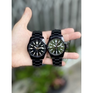 CASIO นาฬิกาข้อมือผู้ชายสายดำ MTP-VD02B-1B หน้าดำ MTP-VD02B-3Bหน้าเขียว