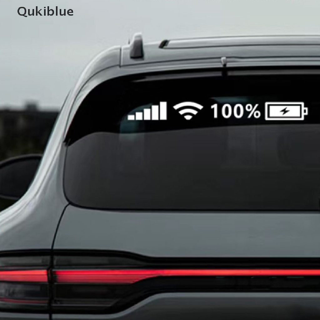 Qukiblue สติกเกอร์พีวีซี วัดระดับแบตเตอรี่ ติดกระจกหลังรถยนต์