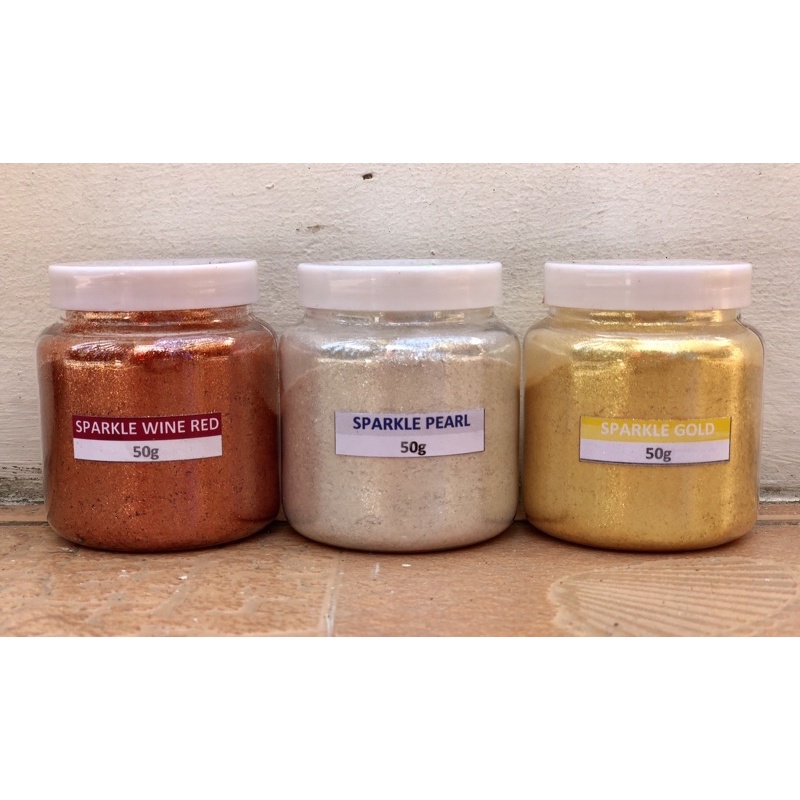 สีไมก้า กลุ่มสปาร์คเคิล ขนาด 50 กรัม และ 10 กรัม