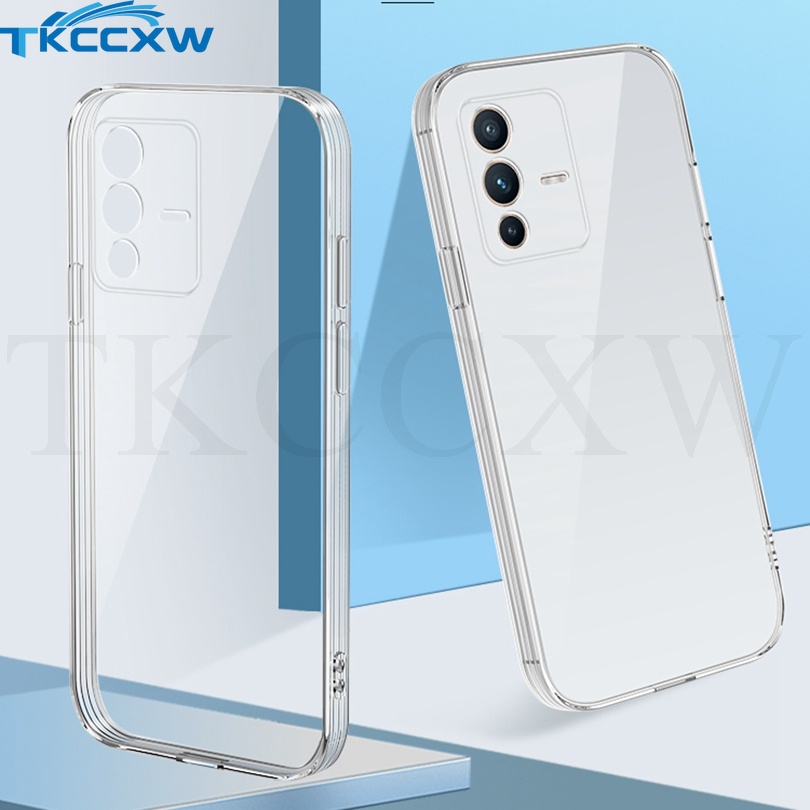 เคสโทรศัพท์มือถือ ซิลิโคนนุ่ม ใส ทรงสี่เหลี่ยม สําหรับ Vivo V9 V5S V5 Lite V21e V11i V23e V15 V23 V2