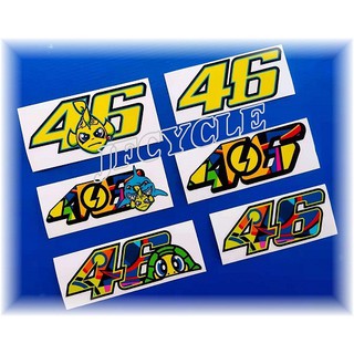 สติกเกอร์ตัวเลข วาเลนติโน่ Rossi 46 Sharks Via 46 แบบสองชั้น