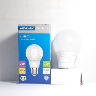 222.Megaman LED Bulb (15,000ชม.)หลอดไฟ แลมป์  7W  ขั้ว E27 คลูไวท์ 4000K