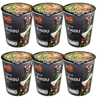 (แพ็ค 6) MaMa Cup Instant Noodles มาม่าคัพ ก๋วยเตี๋ยวเส้นเล็กกึ่งสำเร็จรูป 55 กรัม รสเล้งแซ่บ