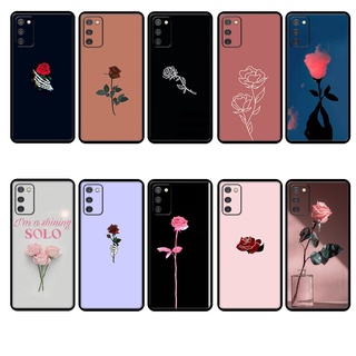 เคสโทรศัพท์มือถือแบบนิ่ม ลายดอกกุหลาบ เรียบง่าย สําหรับ Samsung A03S 20fe s20 lite s20fen