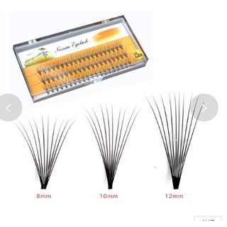 Nesura Wanita ขนตาปลอมขนมิงก์ โค้ง 0.07C หนา 10D แบบช่อ สำหรับต่อขนตา