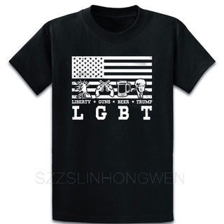 เสื้อผู้ชายเท่ - ผู้ชายเสื้อยืด LGbt Liberty Guns เบียร์ทรัมป์ฤดูใบไม้ผลิรูปภาพออกแบบ O คอตลกของขวั