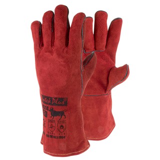 ราคาLWG14 RED: WELDING GAUNTLET 14\" ถุงมือหนังงานเชื่อม ยาว 14 นิ้ว สีแดง ซับในรอบ งานเชื่อมไฟฟ้า 1 คู่