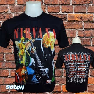 เสื้อวง Nirvana แขนสั้น ไม่มีตะเข็บข้าง คอฟิต ป้ายUSA เสื้อวง เสื้อผู้ชาย เสื้อทัวร์ วงร็อคคต่างประเทศ