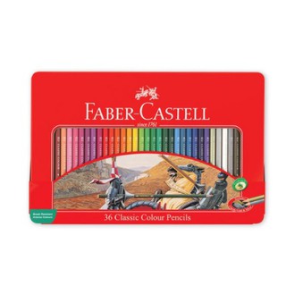 Faber Castell- สีไม้อัศวิน 36 สี กล่องเหล็ก