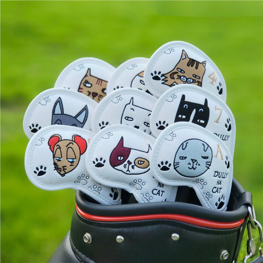 ปลอกหุ้มไม้กอล์ฟชุดเหล็กลายหมาแมวสุดน่ารัก Cover iron set