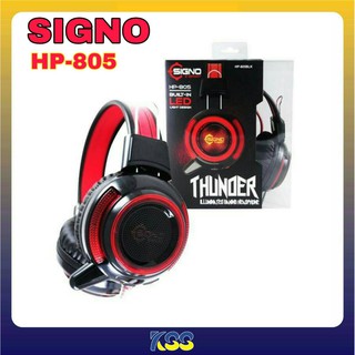 HEADSET (หูฟัง) SIGNO HP-805 (BLACK-RED) หูฟังมีไฟ ขอแท้ 100% ประกัน 2 ปีเต็ม