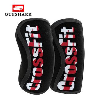 Queshark ปลอกสวมหุ้มหัวเข่า Neoprene 7มม. ลายตัวอักษร สำหรับออกกำลังกาย