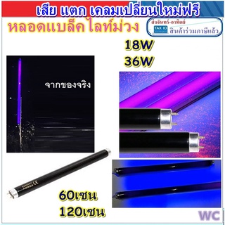 หลอดไฟแบล็คไลท์ ฺBLACKLIGHTING ขนาด 18W 36W สีม่วง แบบสั้น 60เซน และ120เซน ใช้สำหรับดึงดูดแมลงและสัตว์ปีกแข็ง และให