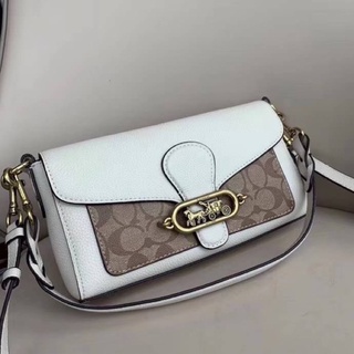 Coach 90782 SMALL JADE SHOULDER BAG WITH SIGNATURE CANVAS DETAIL