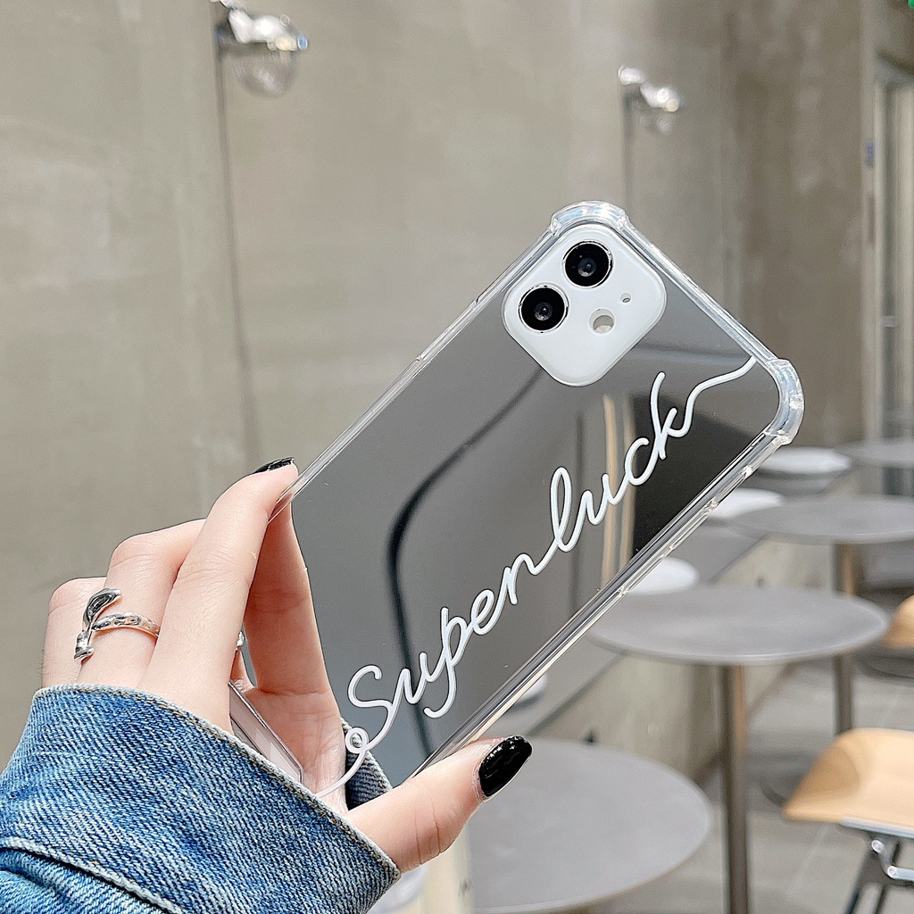 เคสโทรศัพท์มือถือ ซิลิโคน TPU พร้อมกระจก แฟชั่น สําหรับ for iPhone pro max 11 pro max X Xr Xs max 7 8 Plus 13 12 pro max Mini-DINUO