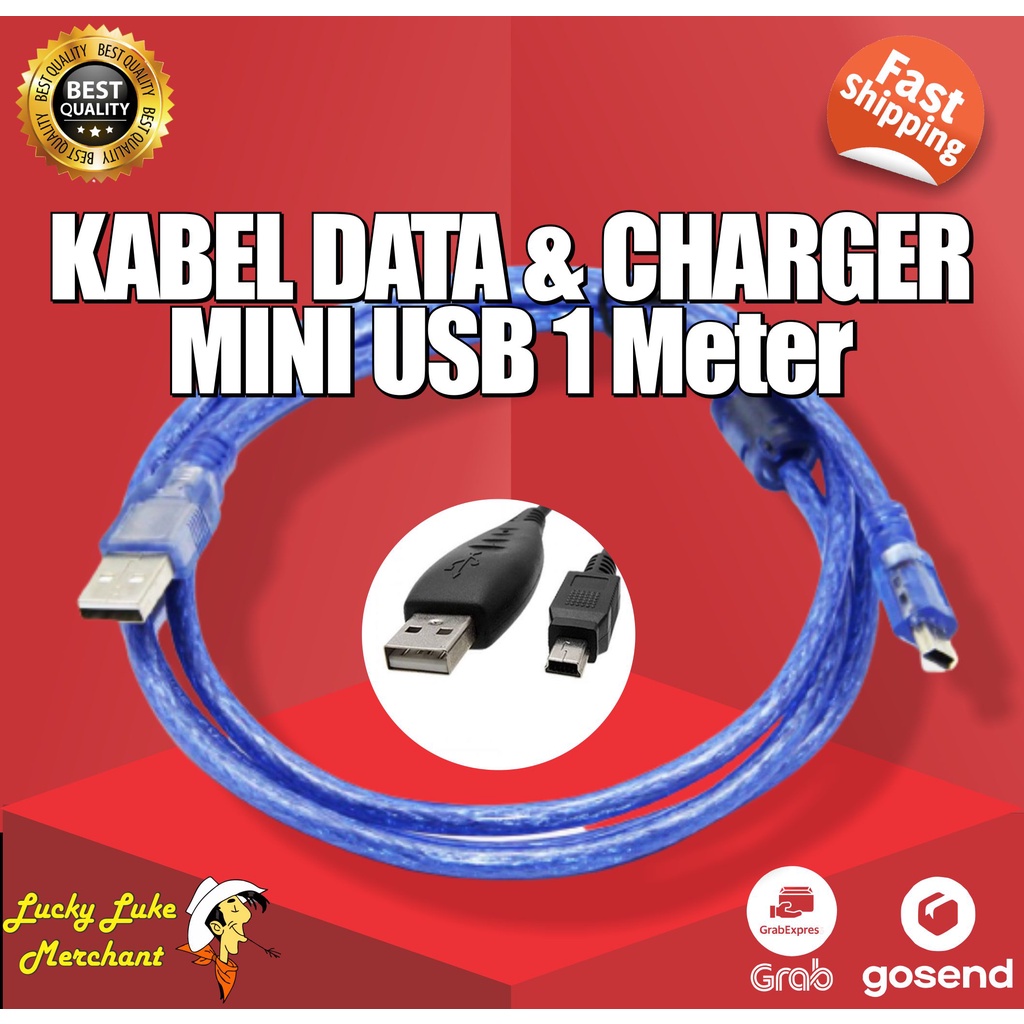 Mini USB Cable 5 pin usb Male to Miniusb Data Cable Charger 100 ซม. 1 เมตรสําหรับแท็บเล็ตเครื่องพิมพ