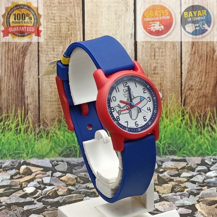 คิวแอนด์คิว คิว&Q QQ QnQ Analog Dark Blue ยางเด็ก & 39; s นาฬิกา VR41J010Y Original LATEST COOL ของข