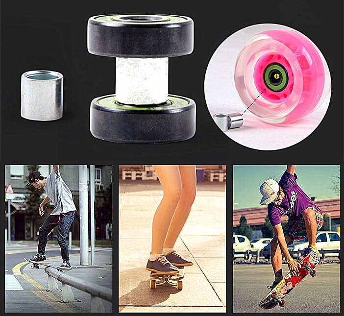 8pcs ABEC9 608 2RS Skateboard Bearing High Speed + 4pcs Bushing + 8pcs