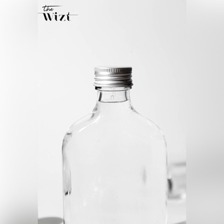 the wizt : ขวดแก้วแบน ขวดแก้ว ฝาอลูมิเนียม ขนาด 180 ML ☁️