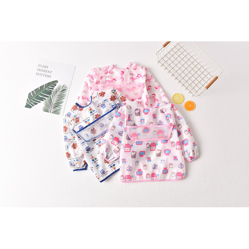 พร้อมส่ง Dokis/Moimoln เสื้อกันเปื้อนกันน้ำ เสื้อกันเปื้อนเด็ก คุณภาพดี ชุดที่ 4