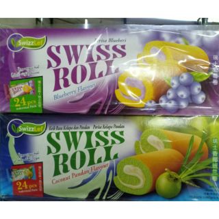 เค้กนุ่ม เค้กมาเลย์.ตรา Swiss roll กล่อง 24ซอง