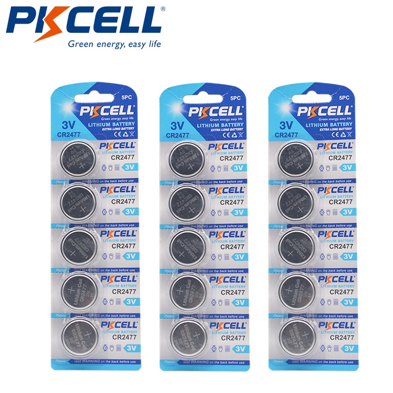 15pcs PKCELL CR2477 3V lithium batteries  DL2477 ECR2477 LM2477 KCR2477 CR 2477 Button Coin Cell bat