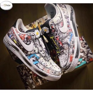 Nike Air Force 1 Quan Zhilong Chrysanthemum Astronaut NASA Suede รองเท้าวิ่งเบาะลมปาล์มในตัวเต็ม