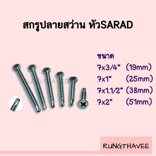 สกรูปลายสว่าน หัว SARAD ยึดไม้ฝาเชอร่า , เชิงชาย , วีว่าบอร์ด , สมาร์ทบอร์ด