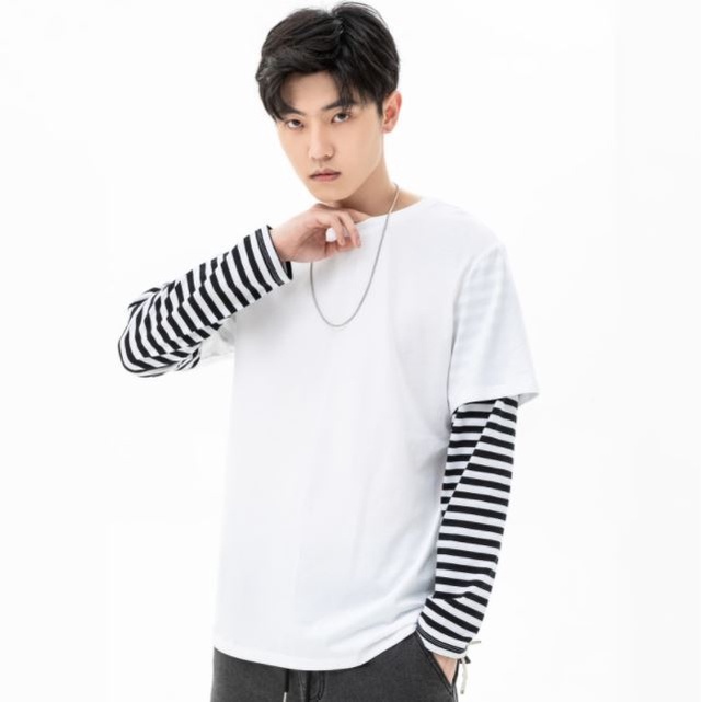 Caspa รุ่น LST-01 เสื้อยืดแขนยาว ลายทาง เสื้อยืดแฟชั่นผู้ชาย สามารถใส่ได้ทั้งผู้หญิงผู้ชาย เสื้อแนวส