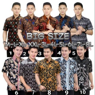 ของแท้ Risna Batik JUMBO HRB093 Hem Batik Men Short Premium M L XL XXL XXXL 3L 4L 5L Men TOP.