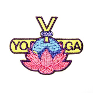 [ ตัวรีดติดเสื้อ ลาย โยคะ ฮินดู ดอกบัว สัญลักษณ์ พราหมณ์ ] Yoga Hindu Patch งานปัก ตัวรีด อาร์ม ติดเสื้อ กระเป๋า หมวก