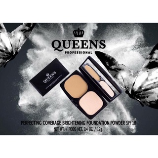 Queens professional แป้งพัฟ ผสมรองพื้น ปกปิดดี คุมมัน