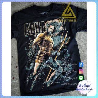 BT  Aquaman อควาแมน เสื้อยืด สีดำ BT Black Timber T-Shirt ผ้าคอตตอน สกรีนลายแน่น S M L XL XXL