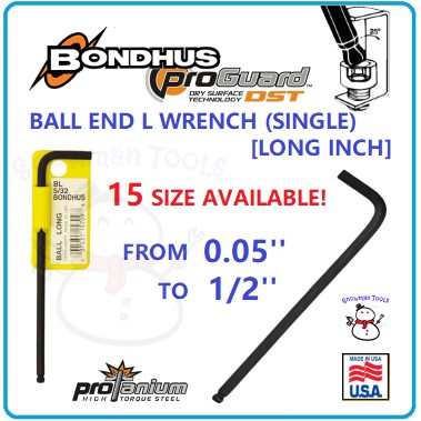 BALL TIP INCH ALLEN KEY BONDHUS BRAND BALL END L-WRENCH SINGLE LONG BLACK BALL ALLEN KEY HEXAGON DRI